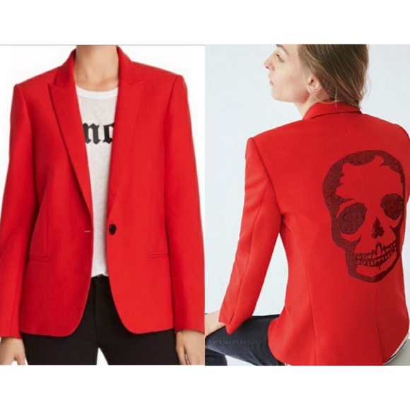 Zadig & Voltaire Aqua X Skull Embellished Blazer